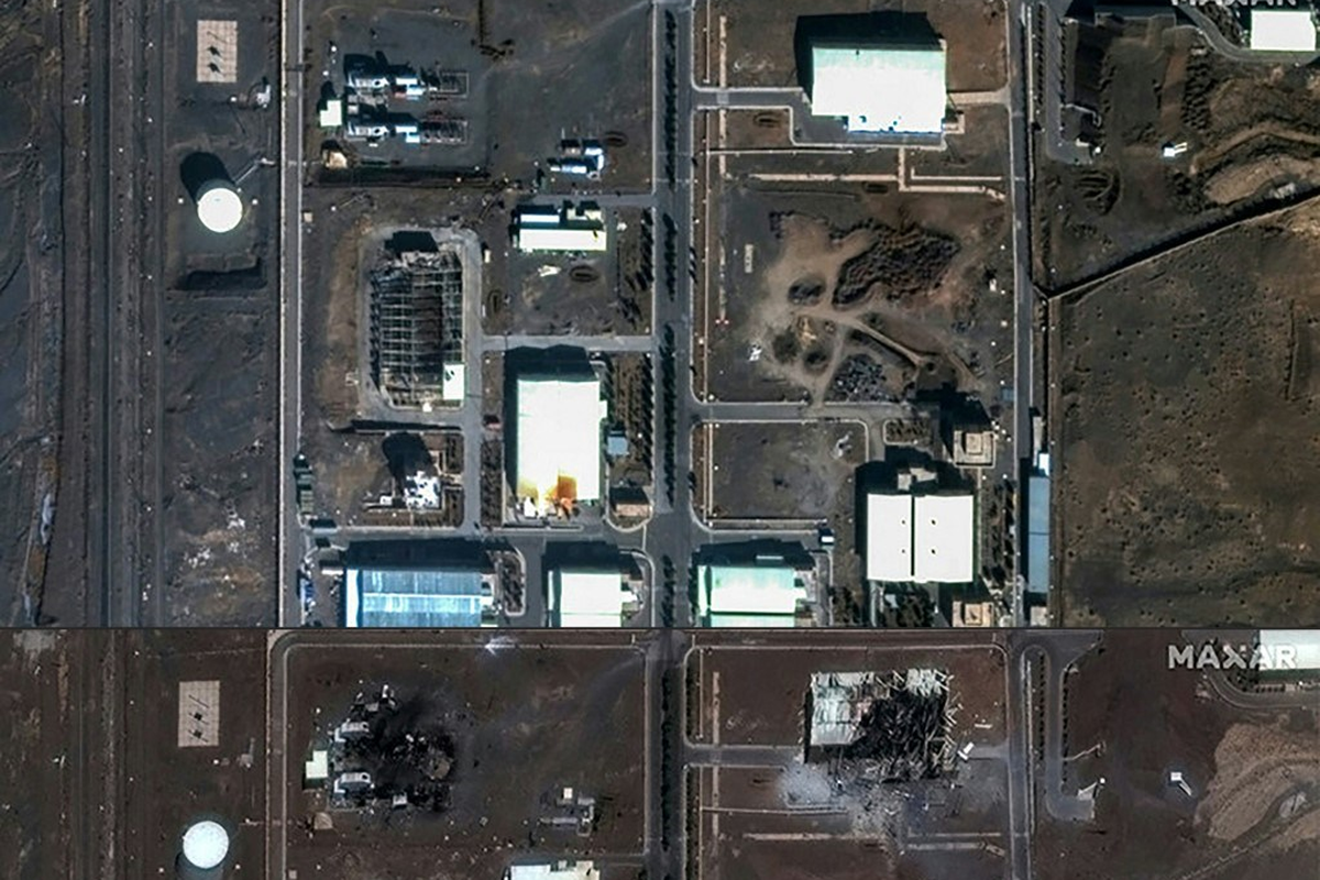 Foto dari satelit Maxar memperlihatkan lokasi salah satu situs nuklir Iran. Israel pada Jumat (20/6/2025) menyerang fasilitas nuklir Isfahan di Iran untuk kali kedua, ketika perang memasuki hari kesembilan. Tanggapan Iran, Israel, dan PBB soal AS soal AS Serang 3 Situs Nuklir di Teheran