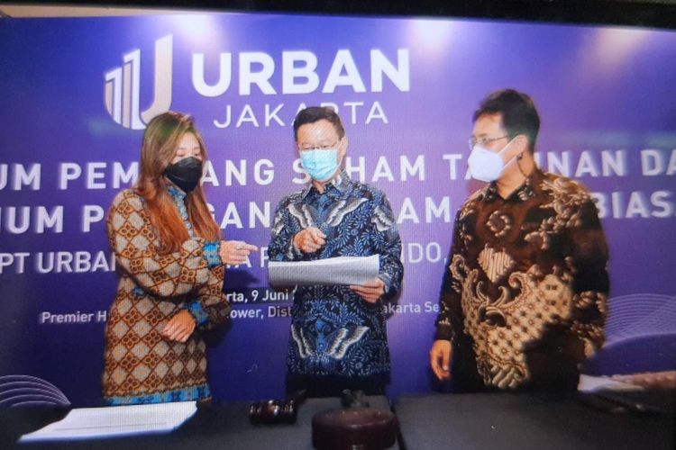Acara Rapat Umum Pemegang Saham Tahunan (RUPST) PT Urban Jakarta Propertindo.