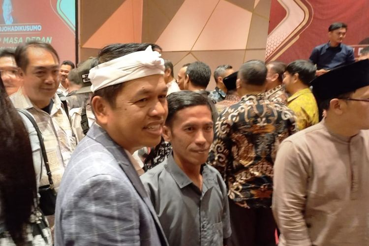 Politikus Partai Gerindra Dedi Mulyadi saat mendampingi adik Prabowo Subianto, Hashim Djojohadikusumo bertemu ratusan pengusaha di Hotel Grand Metro Tasikmalaya, Jawa Barat, Jumat (9/6/2023) malam.