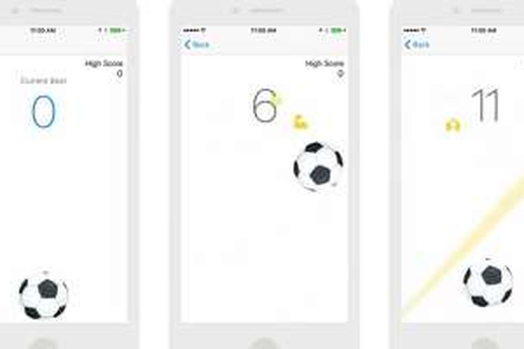 Tampilan game sepak bola di Facebook Messenger