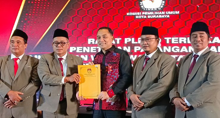 Eri Cahyadi-Armuji Ditetapkan sebagai Wali Kota-Wakil Wali Kota Surabaya Terpilih