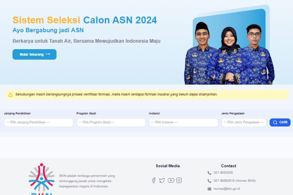 Rincian formasi CPNS kementerian dan pemda sepi peminat.
