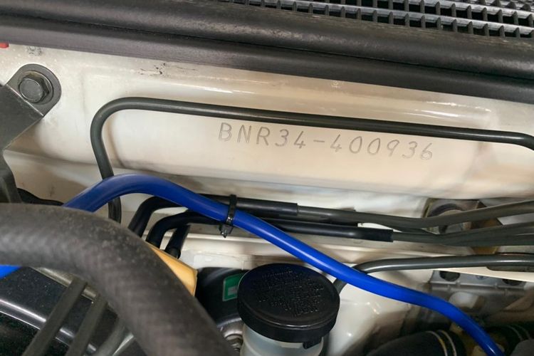 Foto nomor rangka Nissan GT-R R34 yang akan dilelang pemerintah