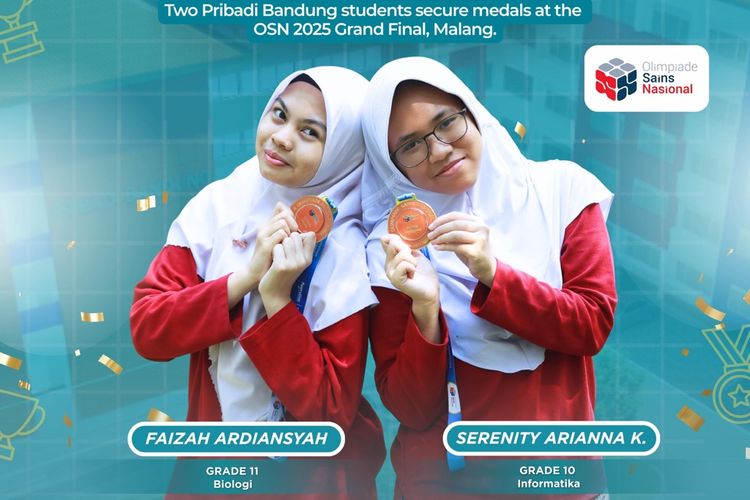 Dua siswi Pribadi Bilingual School Bandung di ajang OSN 2025 di Malang