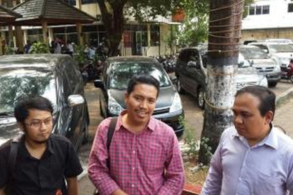 Ketua Umun The Jakmania Richard Ahmad di Mapolda Metro Jaya, Rabu (21/10/2015).