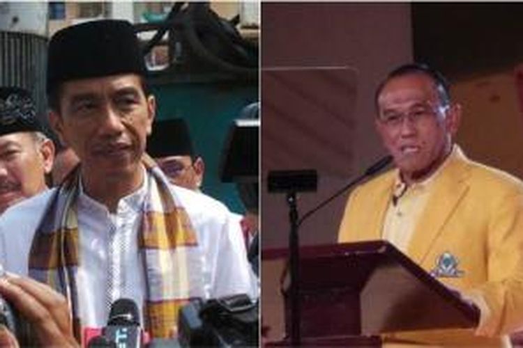 Gubernur DKI Jakarta Joko Widodo dan Ketua Umum Partai Golkar Aburizal Bakrie