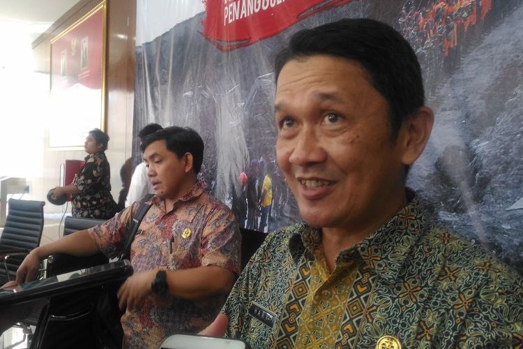 Kepala Bidang Diseminasi Informasi Iklim dan Kualitas Udara BMKG, Hary Tirto Djatmiko, di kantor BNPB, Jakarta Timur, Jumat (31/5/2019).