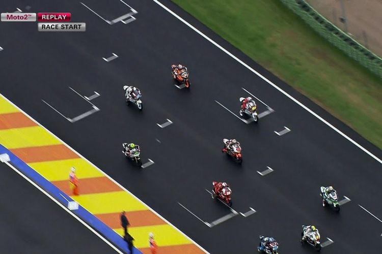 Marc Marquez start dari posisi terakhir saat balapan di Valencia pada Moto2 2012, tapi sanggup finis pertama