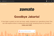 Zomato Resmi Tutup Layanan di Indonesia