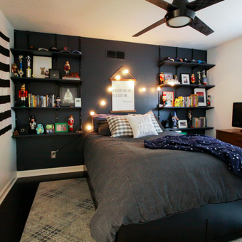 Dekorasi kamar dengan lampu tumblr.