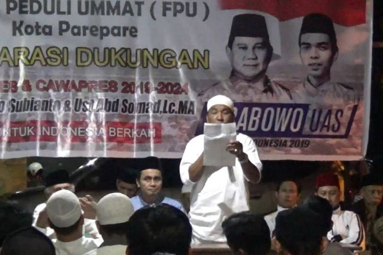 Pasangan Prabowo-UAS dideklarasikan di Parepare.