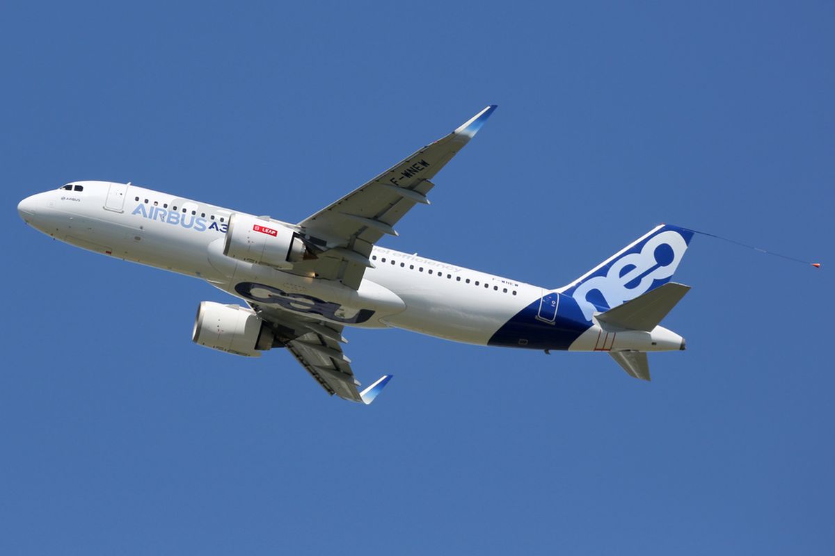 Ilustrasi pesawat Airbus A320 neo.