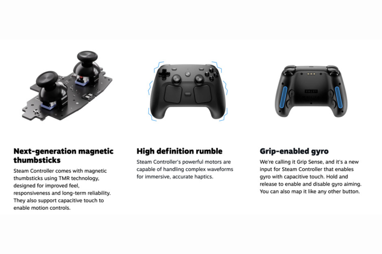 Steam Controller Valve kompatibel dengan perangkat Windows, Mac, Linux, Steam Deck, ponsel (via Steam Link), dan seluruh perangkat keras Steam lainnya.
