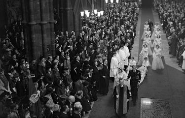 The Bridal Procession passes through Westminster Abbey.
