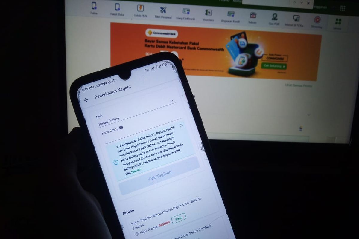 Bayar pajak online Tokopedia