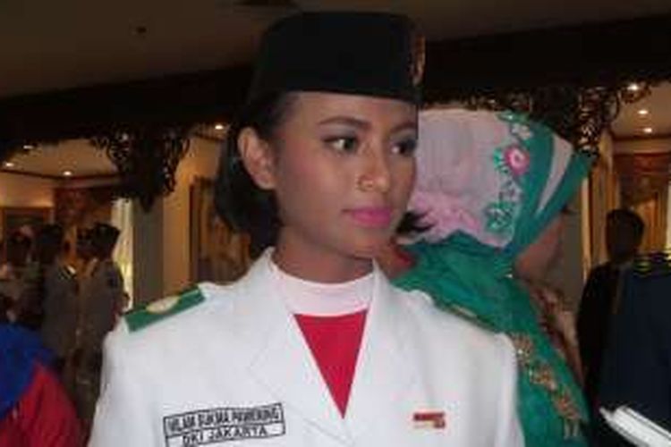 Nilam Sukma Pawening, anggota Pasukan Pengibar Bendera (Paskibraka) perwakilan dari DKI Jakarta.