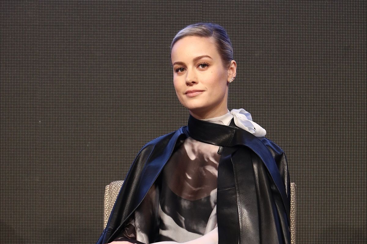 Brie Larson menghadiri press conference untuk film produksi Marvel Studios, Avengers: Endgame, di seoul, Korea Selatan, pada 15 April 2019.