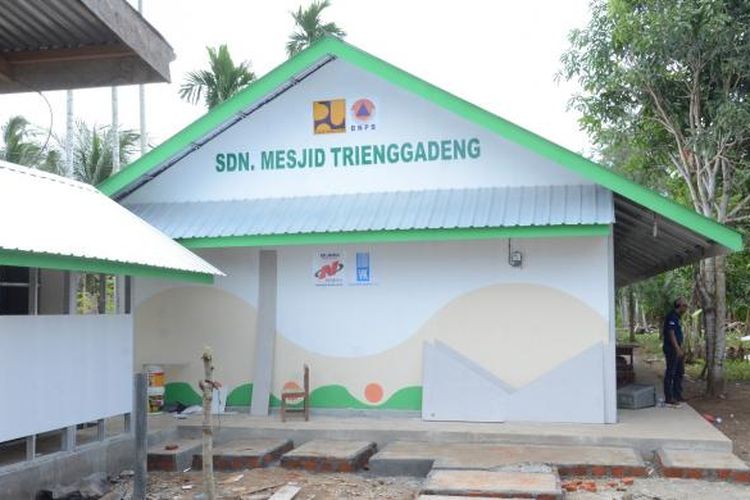 Kondisi aktual struktur sementara SDN Masjid Trienggadeng, Pidie Jaya, Aceh.