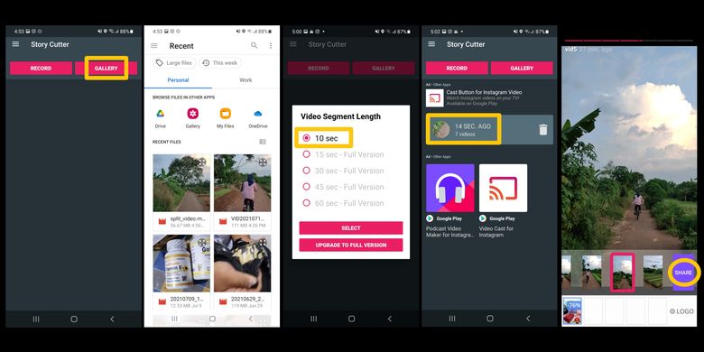 cara memotong video pakai aplikasi Story Cutter.