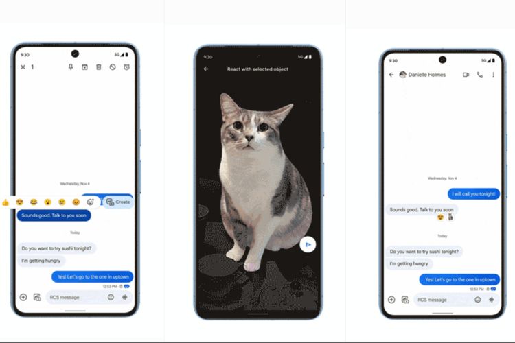 Google Messages punya fitur Photomoji untuk membuat reakse emoji unik dari foto di galeri ponsel.