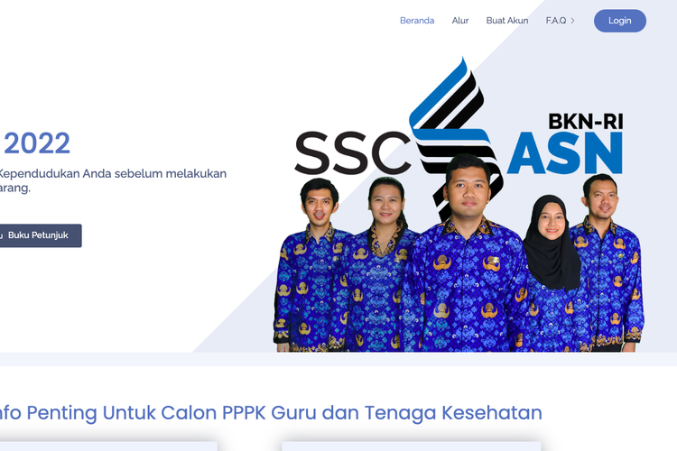 Laman sscasn bkn untuk melihat pengumuman seleksi PPPK guru tahun 2022.