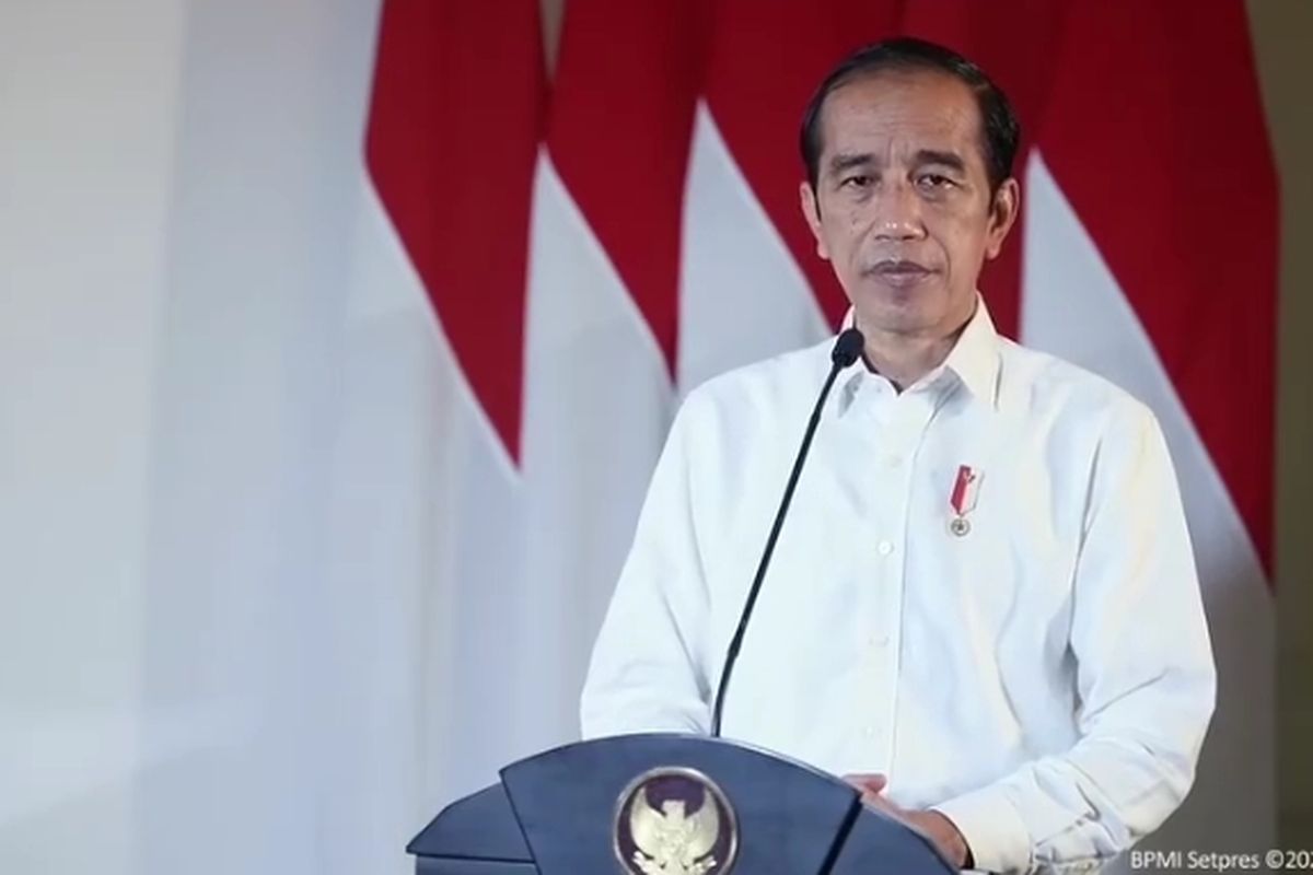 Tangkapan layar Presiden Joko Widodo, Kamis (22/4/2021), saat memberikan keterangan terkait hilang kontaknya KRI Nanggala-402