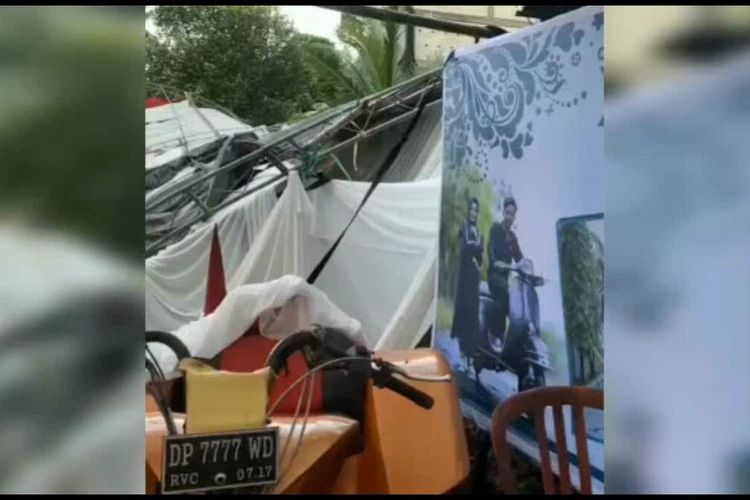 Tenda Pengantin di Sidrap Diterjang Puting Beliung, Warga Dirikan Tenda Darurat