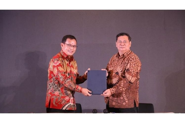 Penandatanganan kerja sama PT Taspen dan APHTN-HAN Mdi Hotel the Westin, Nusa Dua, Bali, Rabu (18/5/2022) 
