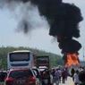 Pecah Ban dan Tabrak Pembatas Jalan, Truk Pikap Terbakar di Tol Tebingtinggi-Medan