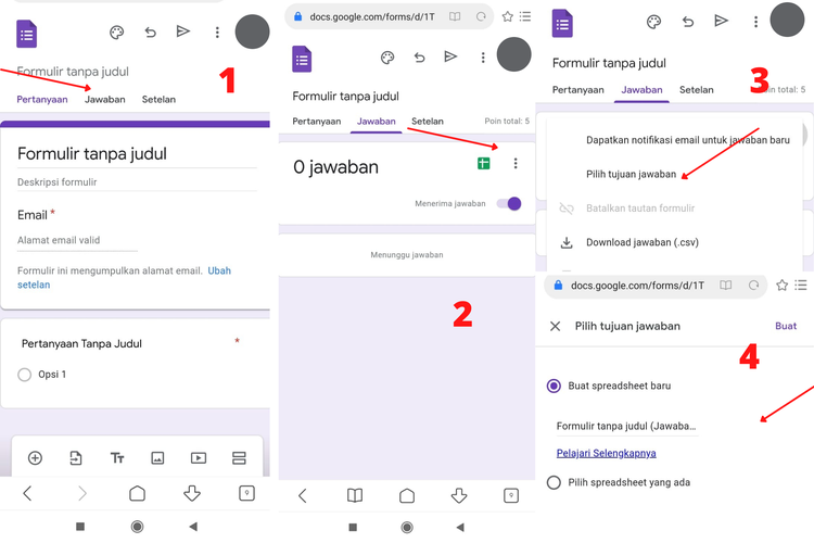 Cara Buat Google Forms Lewat HP 