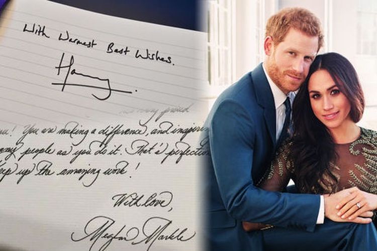 Tulisan tangan Pangeran Harry dan Meghan