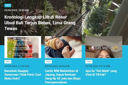 [POPULER TREN] Kronologi Lift Terjun Bebas di Resor Ubud Bali | Ciri-ciri Tempe yang Tidak Layak Konsumsi