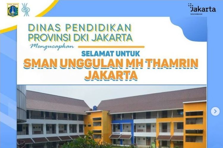 SMAN Unggulan M.H Thamrin Terbaik se-Indonesia Berdasarkan Nilai UTBK 2020