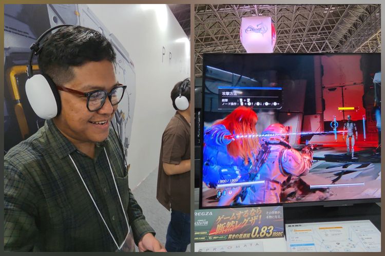 KompasTekno memainkan game Pragmata di Tokyo Game Show 2025 di Makuhari Messe, Chiba, Jepang pada Jumat (26/9/2025).