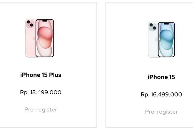 Harga iPhone 15 Plus dan harga iPhone 15 di iBox.
