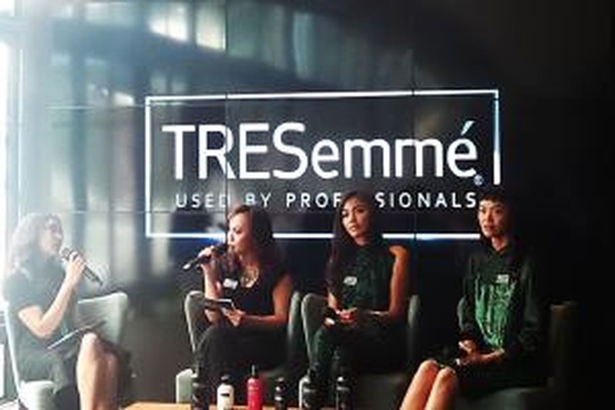 Konferensi pers Tresemme The Runway 2015 di Locanda Food Voyager, Rabu (12/8/2015).