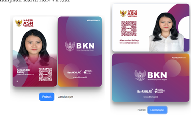 Tangkapan layar ilustrasi kartu ASN Virtual.