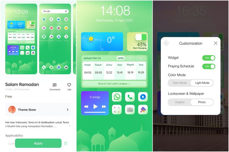 Cara Pasang Jadwal Shalat dan Imsak di Lockscreen Ponsel Oppo