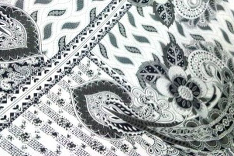 Salah satu jenis motif kain produksi pabrik tekstil Hakatex di Bandung.