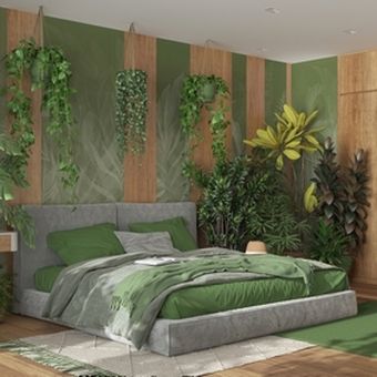 ilustrasi tanaman hias di kamar tidur