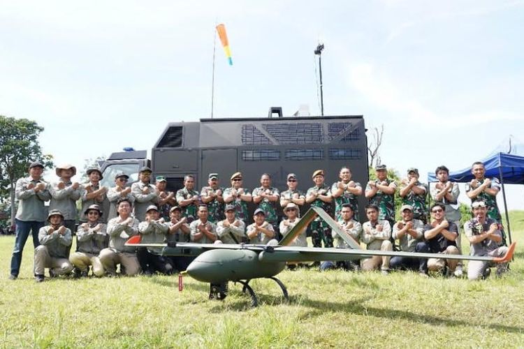 Drone pengintai yang tengah dikembangkan Litbang Pussenarmed bersama PT Nexin.