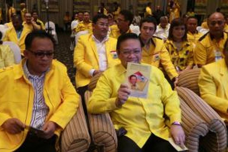 Agung Laksono saat menghadiri Munas IX Partai Golkar, Minggu (7/12/2014).