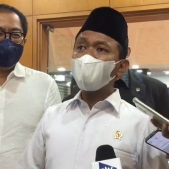 Menteri Investasi Bahlil Lahadalia di Kompleks Parlemen Senayan, Jakarta, Rabu (30/3/2022).