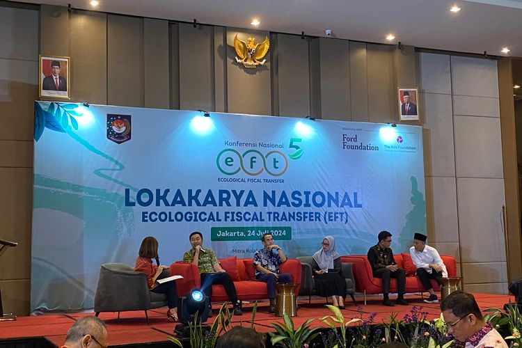 Lokakarya Nasional Ecological Fiscal Transfer (EFT), sebagai bagian dari Konferensi Nasional EFT Ke-5 - 2024.  yang digelar di Jakarta, Rabu (24/7/2024). 