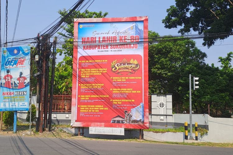 Jaga Kondusivitas, Baliho HUT Sukoharjo Dipasang Tanpa Gambar Wajah Kepala Daerah