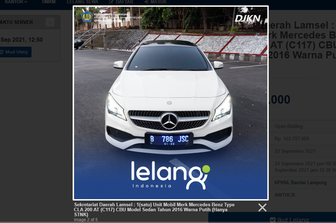 Lelang Sedan Mercedes-Benz CLA 200, Limit Rp 200 Jutaan