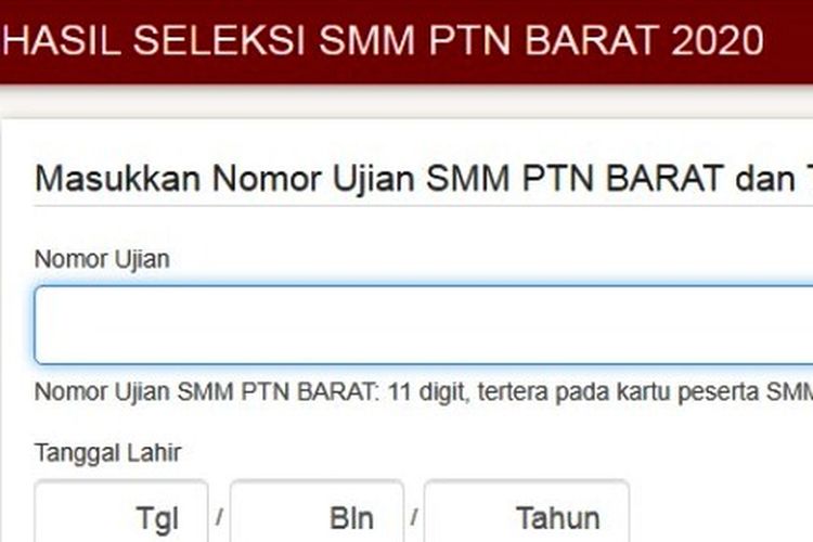 Info pengumuman SMMPTN Barat 2020.