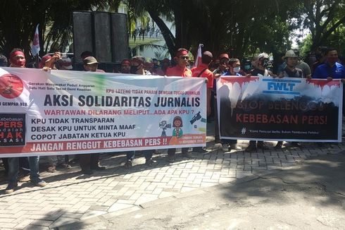 Tak Diizinkan Meliput Debat Pilkada, Puluhan Jurnalis Lombok Tengah Demo Kantor KPU