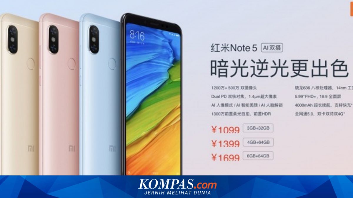 Xiaomi Luncurkan Redmi Note 5 AI Dual Camera