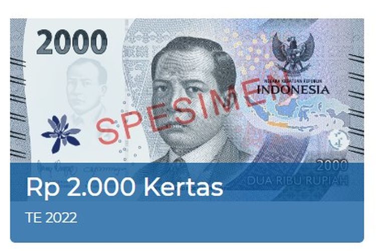 Penampakan uang baru alias uang kertas emisi 2022 Rp 2.000